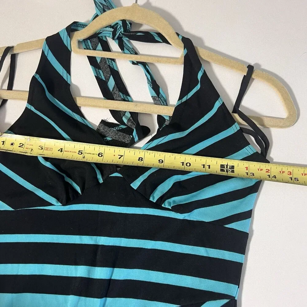Vintage Tampa Babydoll‎ Halter Dress Womens M Striped Asymmetrical Fairy Party
